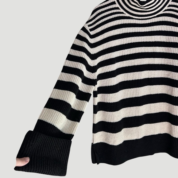 & Other Stories Stockholm Atelier Wool Blend Striped Turtleneck Sweater Sz Large - Picture 7 of 9